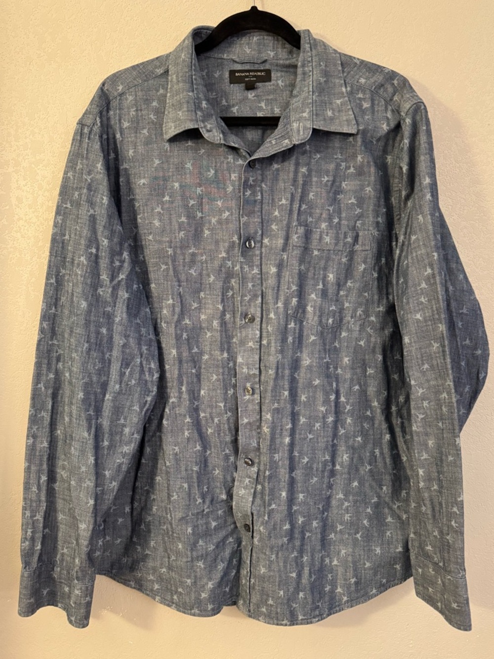 Banana Republic Blue Printed Men's Button-Down Shirt
